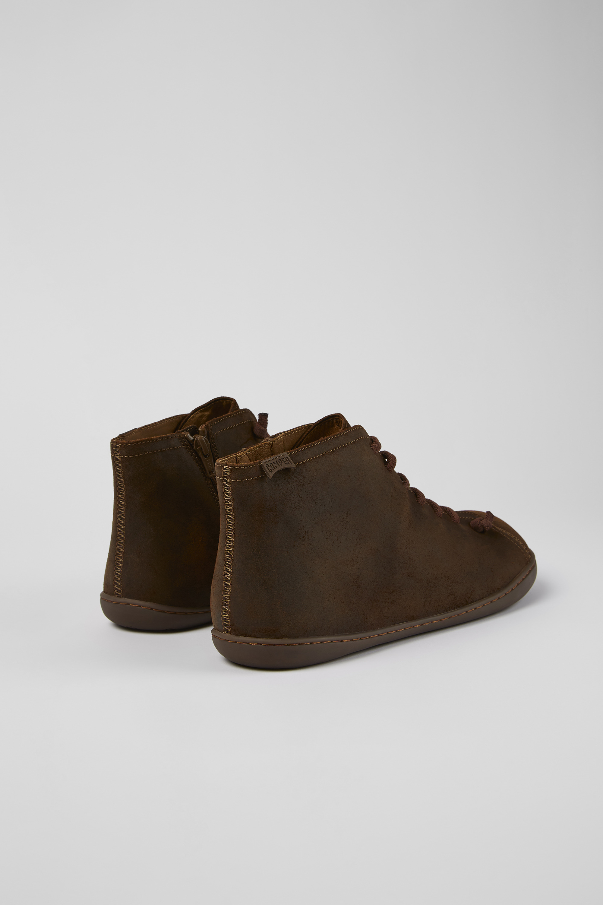 Peu - Brown nubuck ankle boots for men