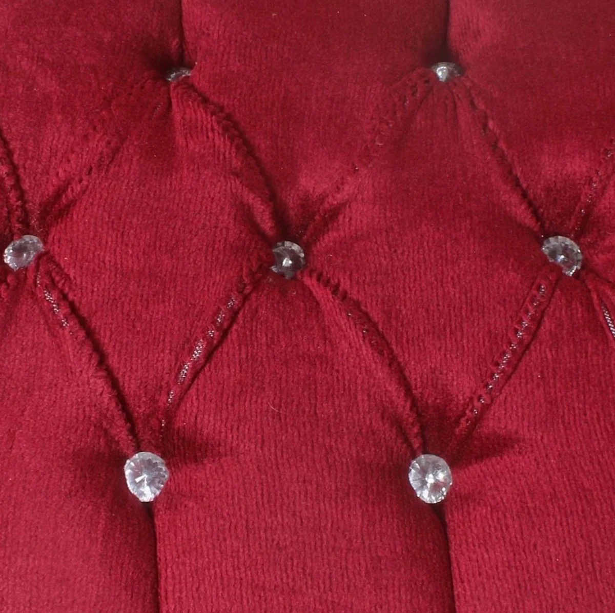 Casa Padrino taburete barroco rojo burdeos / oro 60 x 40 x A. 35 cm - Taburete barroco hecho a mano con pedrer¨ªa - Muebles de estilo barroco