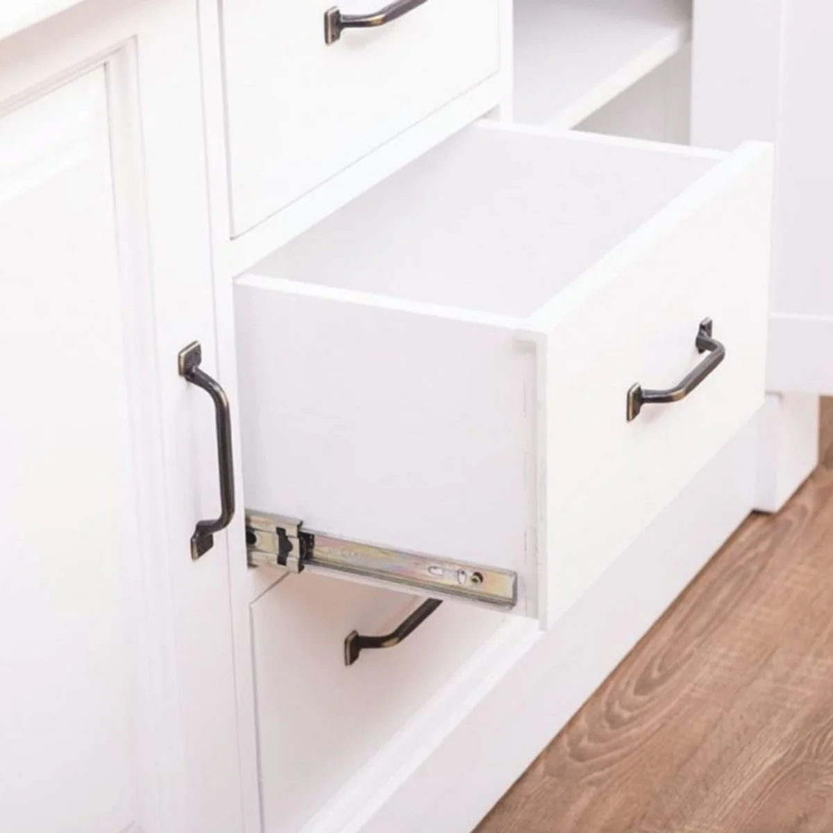 Casa Padrino mesa de lavabo doble estilo campestre blanco / natural 150 cm