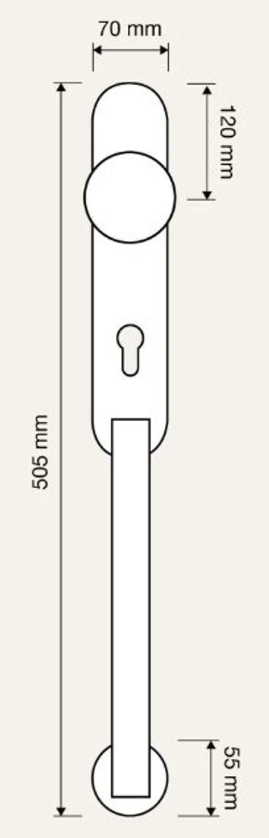 Casa Padrino conjunto de manija de puerta Art Nouveau oro franc¨¦s 7 x H. 50,5 cm - Calidad de Lujo