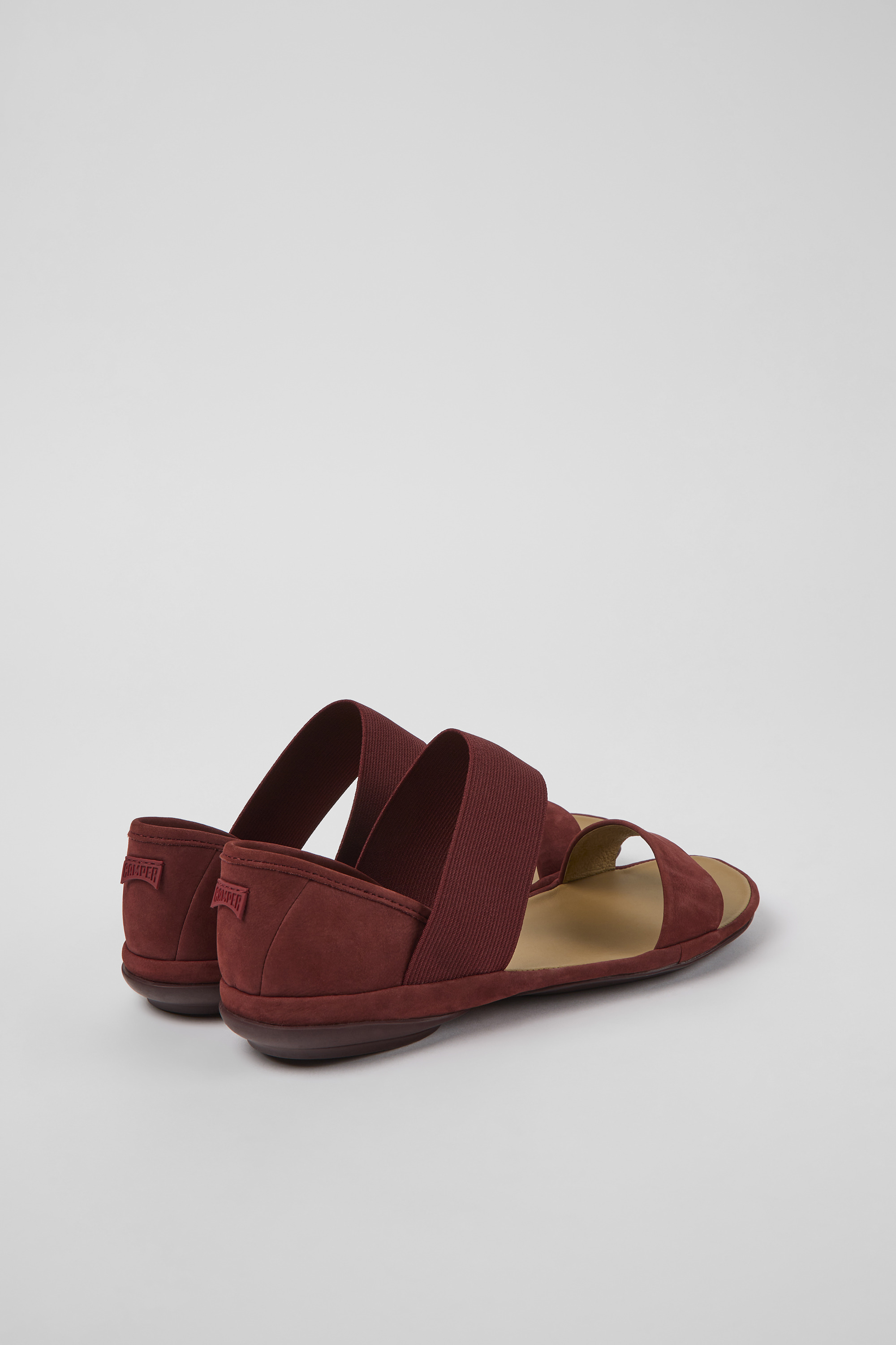 Right - Burgundy nubuck sandals for women