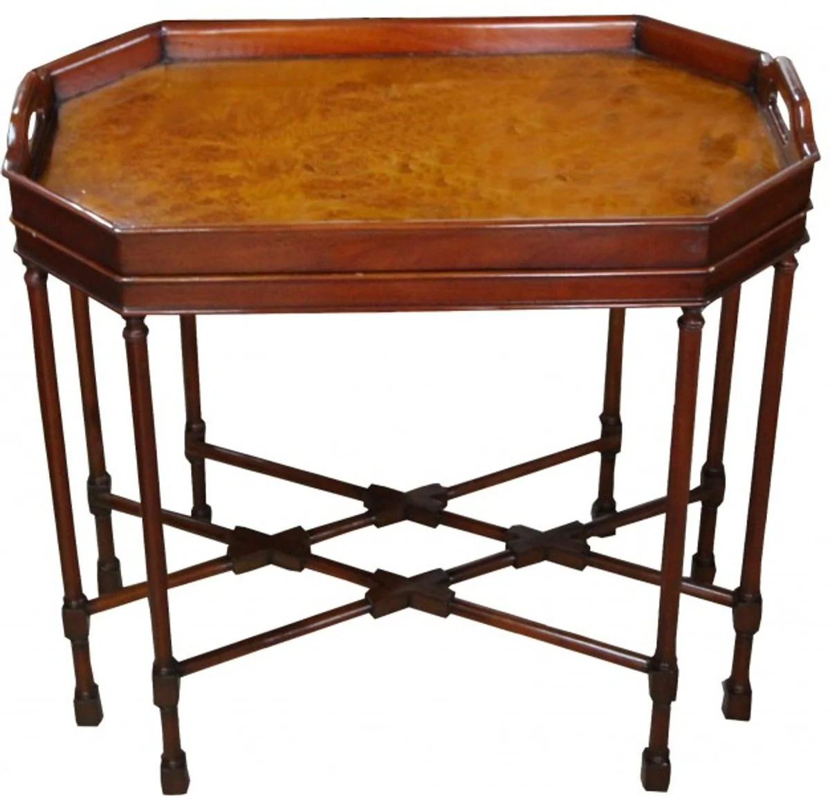 Casa Padrino coffee table bar table Octagon walnut brown H 60 cm, W 67 cm, D 40 cm - Art Nouveau table - Limited Edition