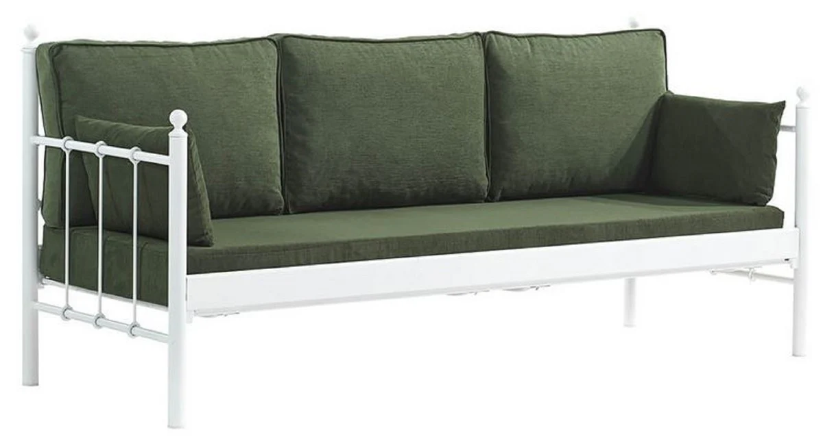 Casa Padrino sof¨¢ de jard¨ªn Art Nouveau blanco / verde oscuro 200 x 70 x A. 92 cm - Sof¨¢ de Jard¨ªn - Sof¨¢ de Terraza - Muebles de Jard¨ªn y Terraza Art Nouveau