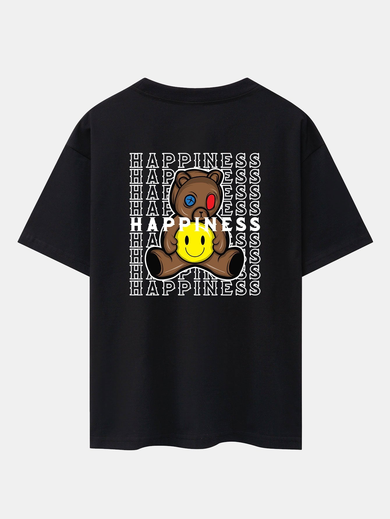 Smiley Bear Back Print Heavy Weight Oversize T-Shirt