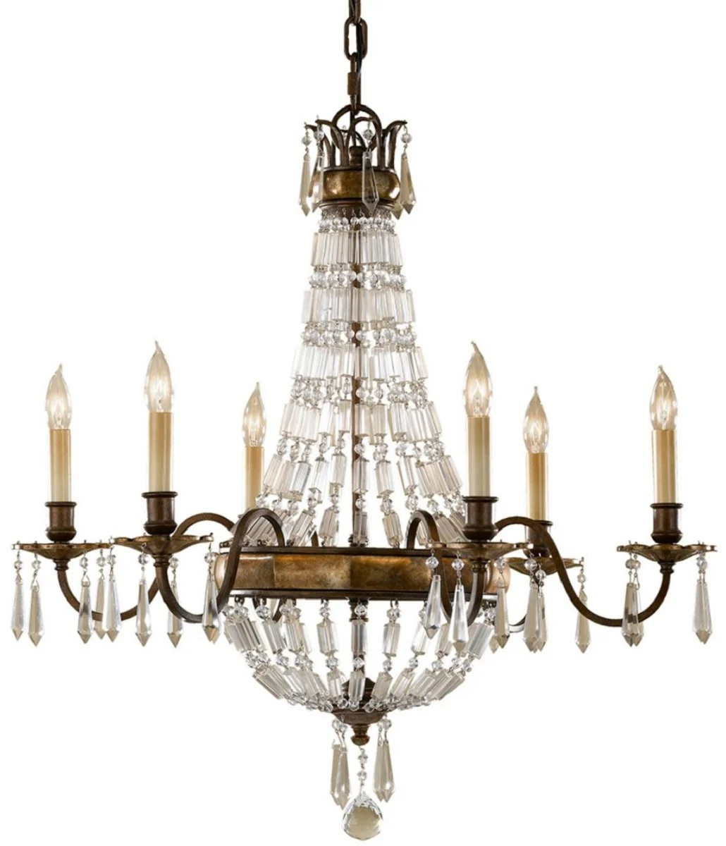 Casa Padrino araña de luces barroca con cristal bronce Ø 68,6 x A. 74 cm - Araña de luces magnífico en estilo barroca - Noble y Magnífico