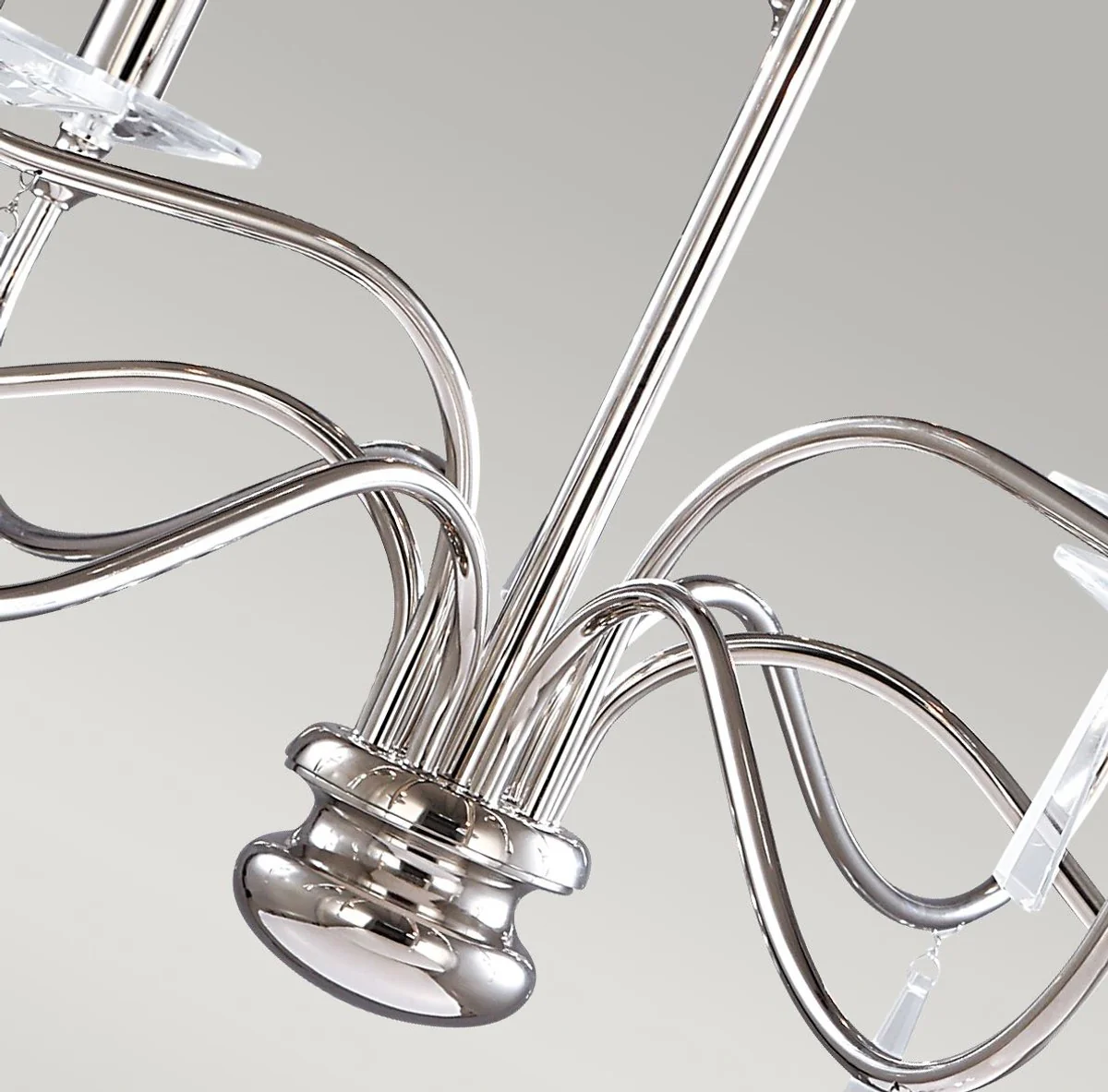 Casa Padrino lámpara de araña de cristal Art Nouveau plata Ø 82 x A. 75 cm - Lámpara de araña de metal redonda - Lámpara de Araña de Salón Barroco y Art Nouveau - Lámparas Barrocos y Art Nouveau