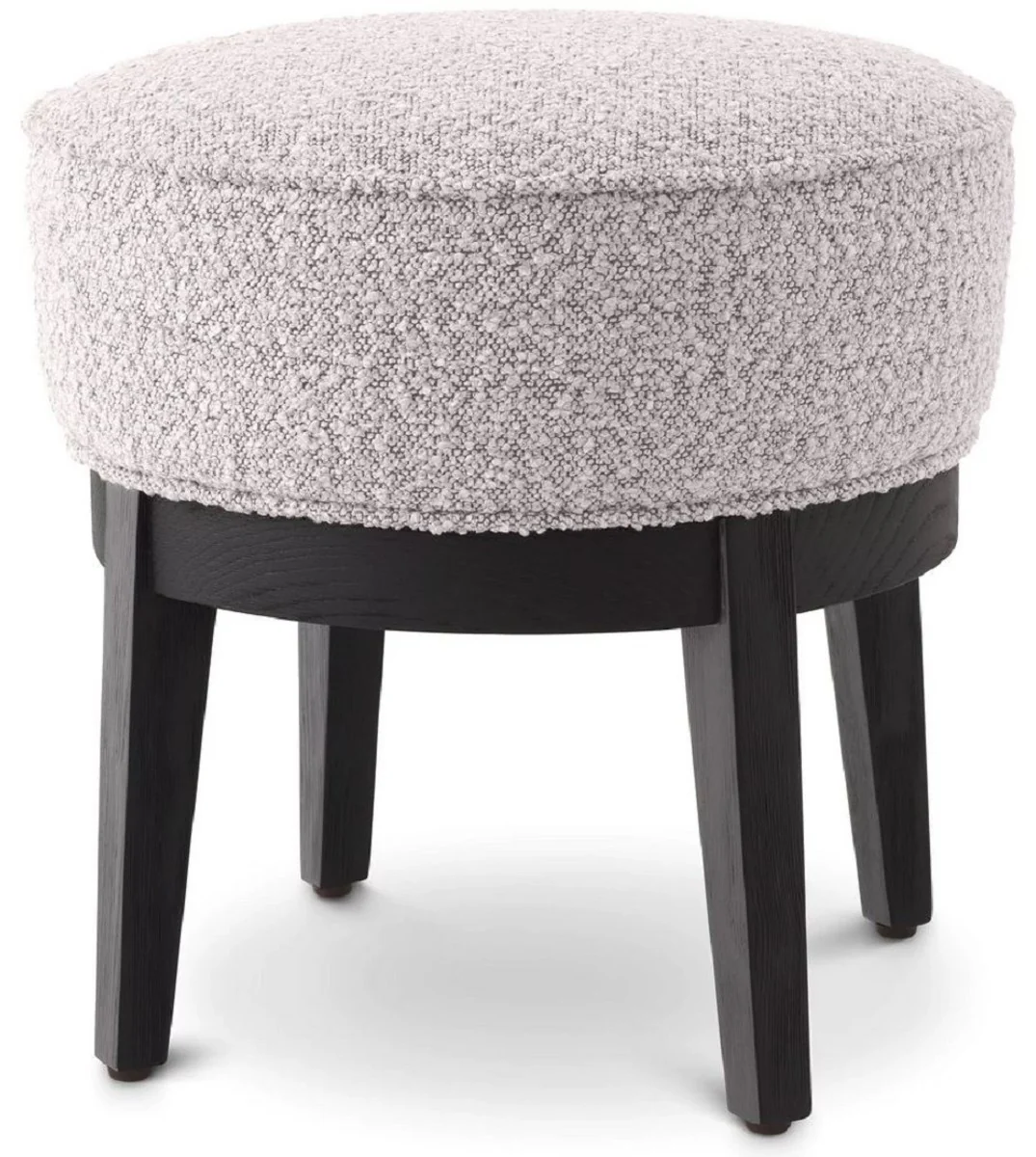 Casa Padrino taburete de lujo gris / negro ? 45,5 x A. 47 cm - Taburete de sal¨®n redondo - Taburete redondo moderno - Muebles de Lujo