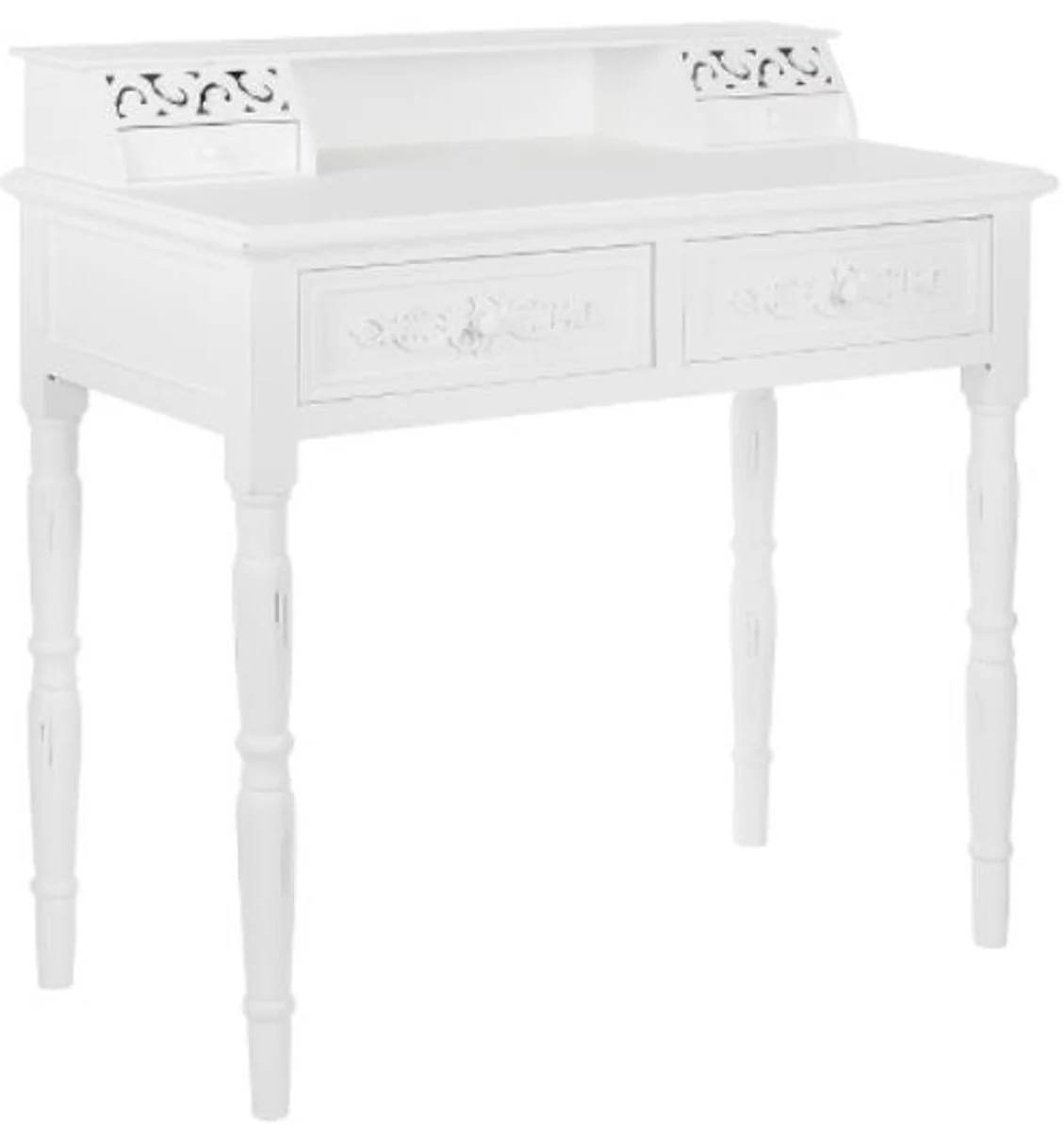 Casa Padrino escritorio de estilo campestre blanco antiguo 95 x 45 x H. 87 cm - Muebles de Estilo Campestre en un Aspecto Elegante y Descuidado