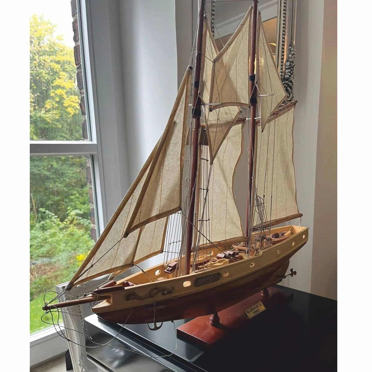 Casa Padrino velero decorativo de lujo Bluenose II natural / marr¨®n 67,5 x 12 x A. 62 cm