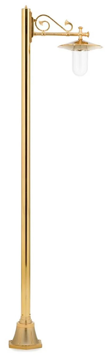 Casa Padrino linterna de jardín Art Nouveau de lujo oro 60 x 30 x A. 220 cm - Lámpara de pie de jardín de aluminio - Iluminación exterior nostálgica - Calidad de lujo - Hecho en Italia