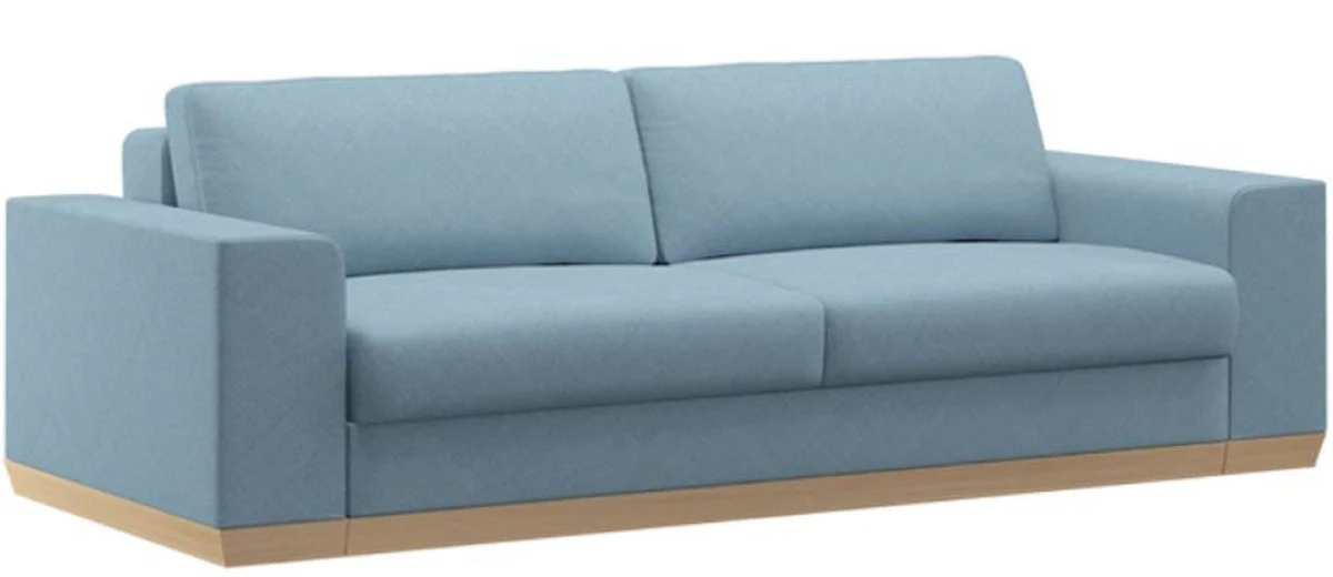 Casa Padrino sof¨¢ cama azul claro / natural 240 x 100 x A. 80 cm - Sof¨¢ de sal¨®n moderno - Muebles de sal¨®n