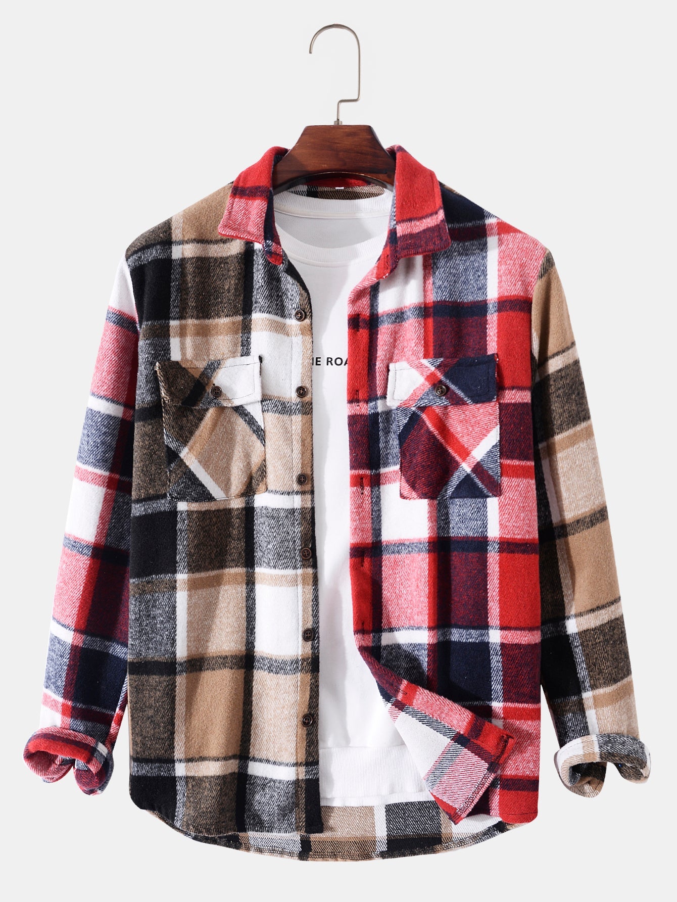 Contrast Panel Check Overshirt