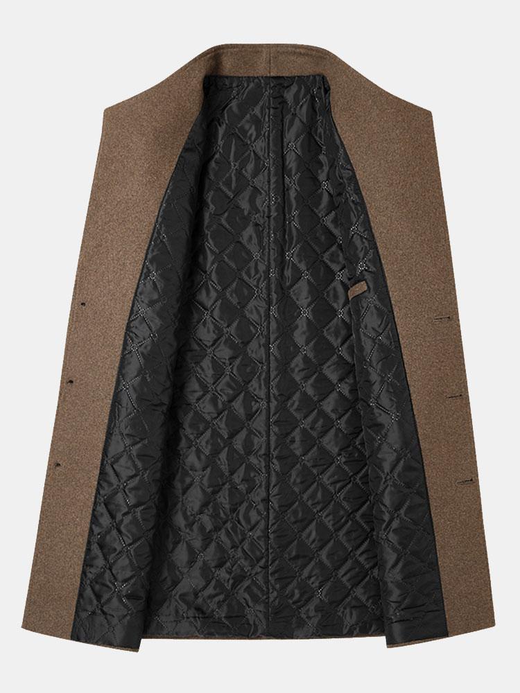 Wide Lapel Woolen Overcoat