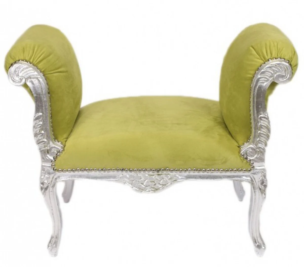 Casa Padrino barroco Taburete jade verde / plata - Banco