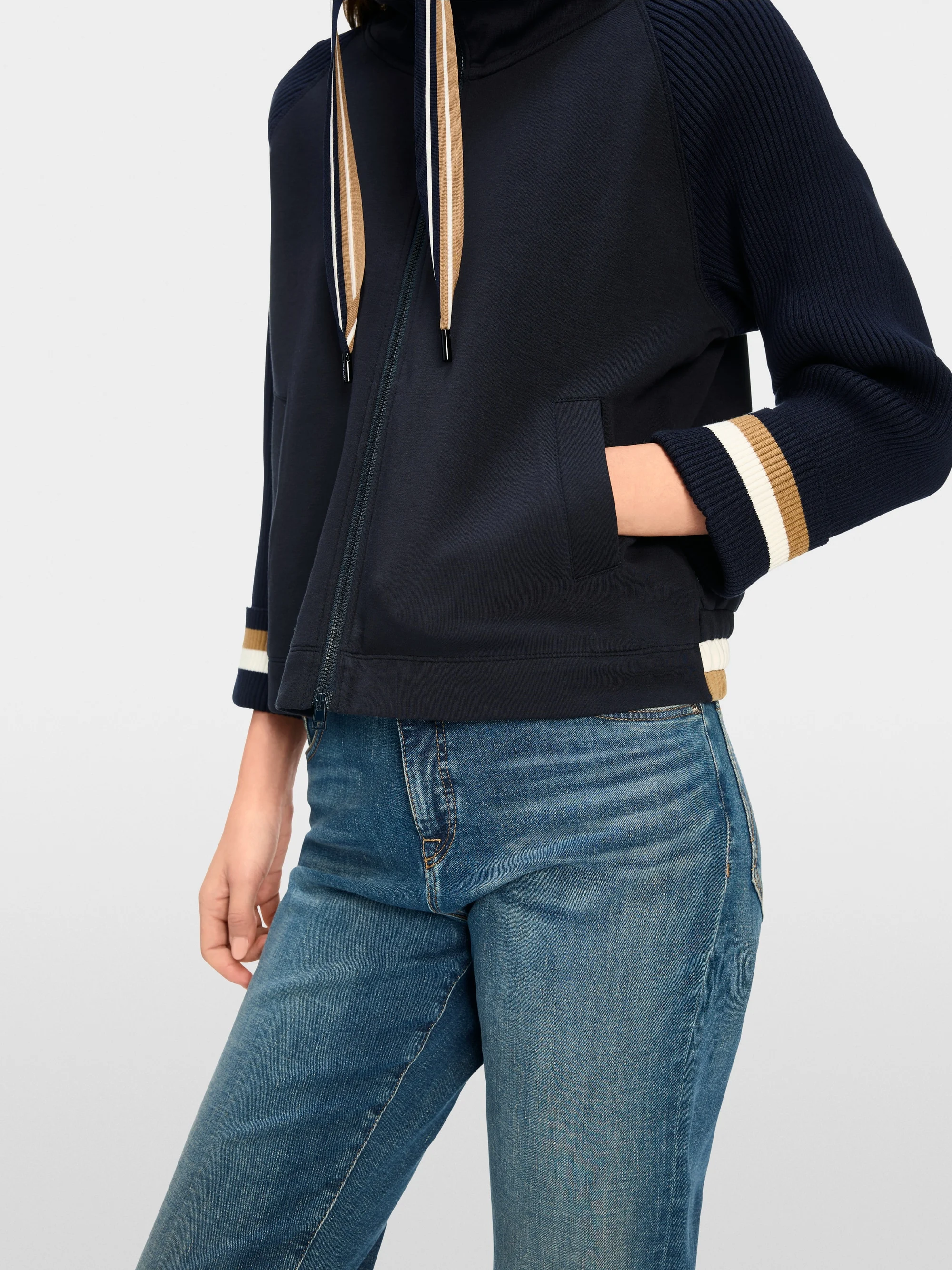 Marc-Cain Loose mixed fabric jacket