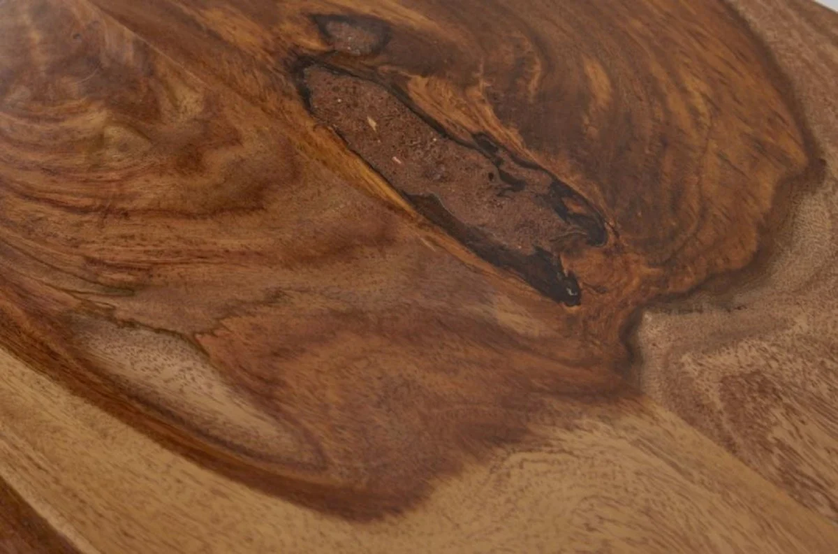 Casa Padrino mesa de centro de madera maciza con patas de metal marr¨®n / negro 110 x 60 x A. 40 cm - Mesa de sal¨®n rectangular en un aspecto industrial - Muebles de sal¨®n