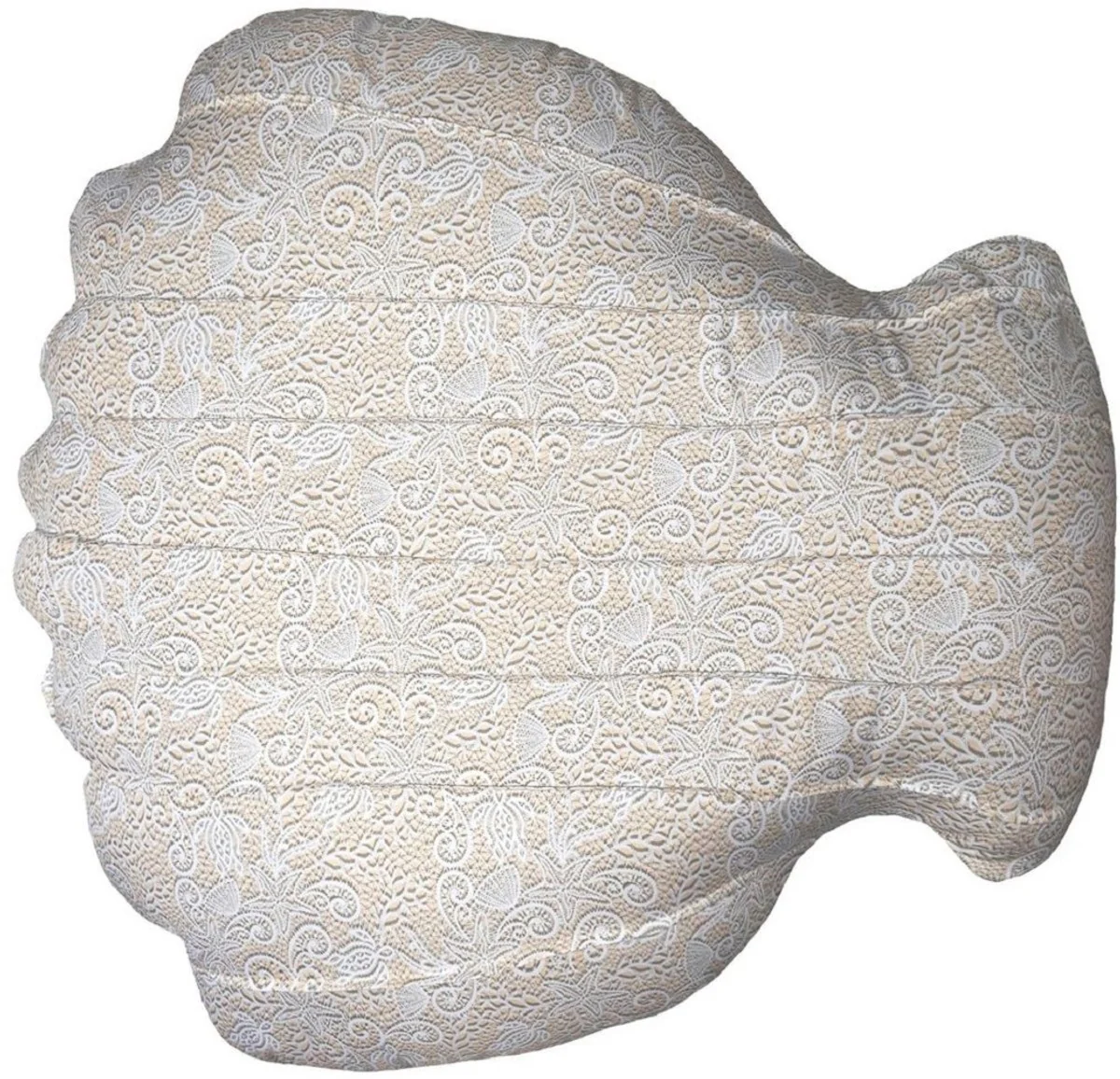 Casa Padrino puf de lujo concha de mar beige / blanco 150 cm