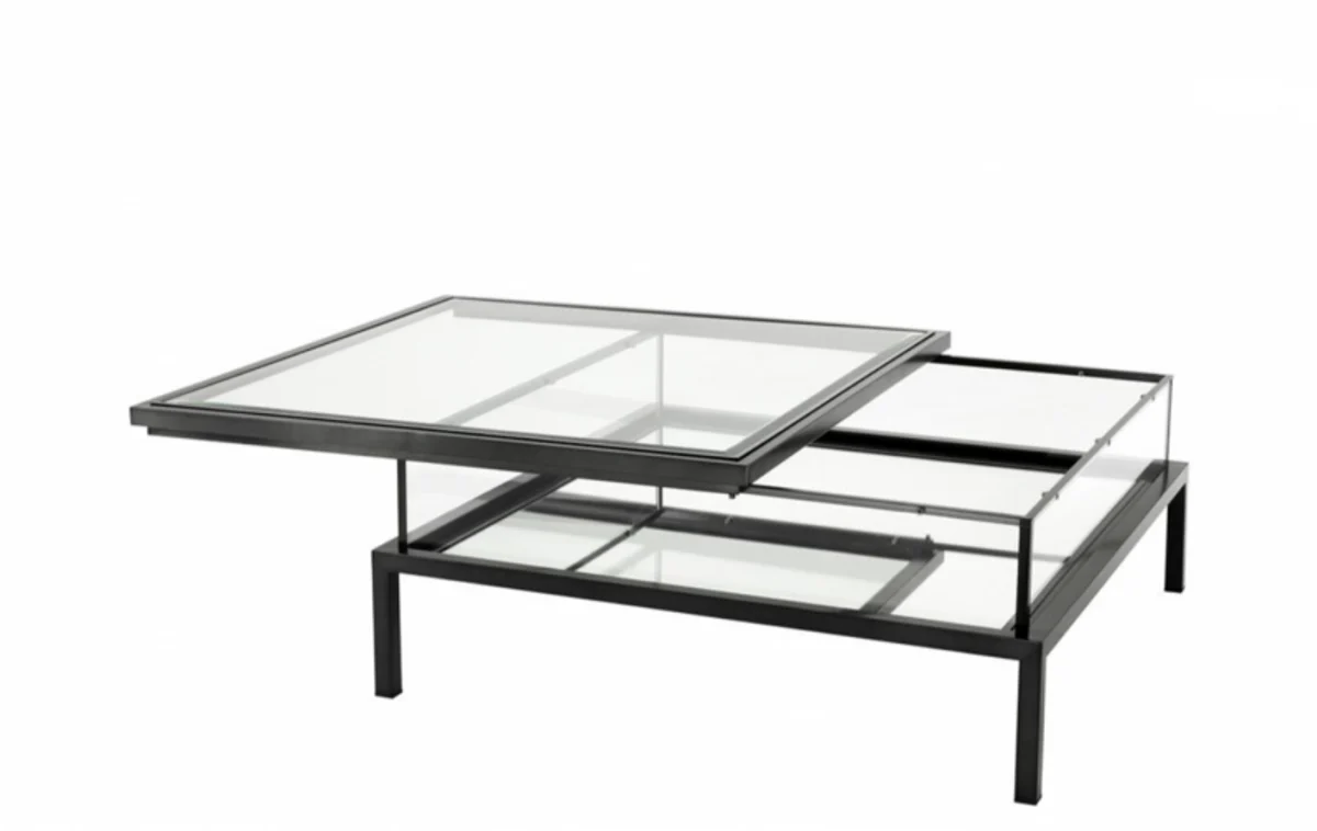 Casa Padrino Art Deco luxury coffee table bronze 100 x 100 x H. 41 cm - living room coffee table - Luxury Furniture