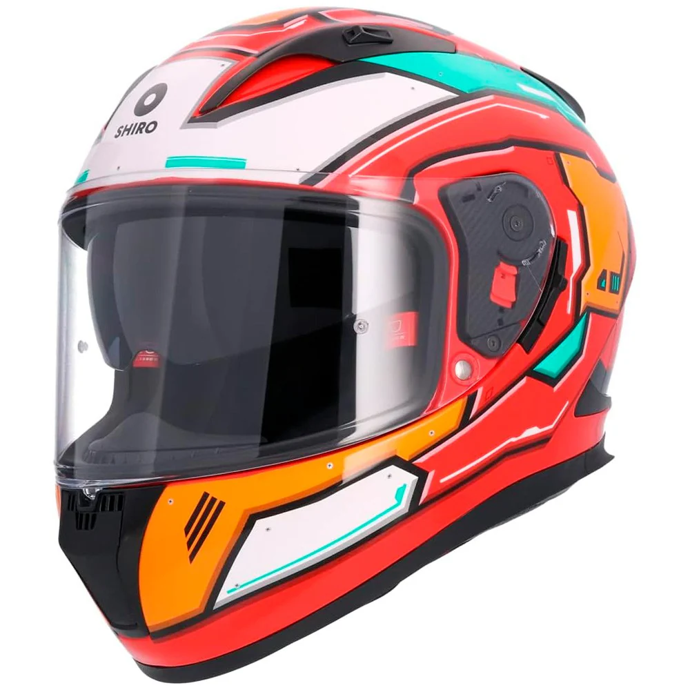 CASCO SHIRO SH-605 SHADOW ROJO / NARANJA / AZUL