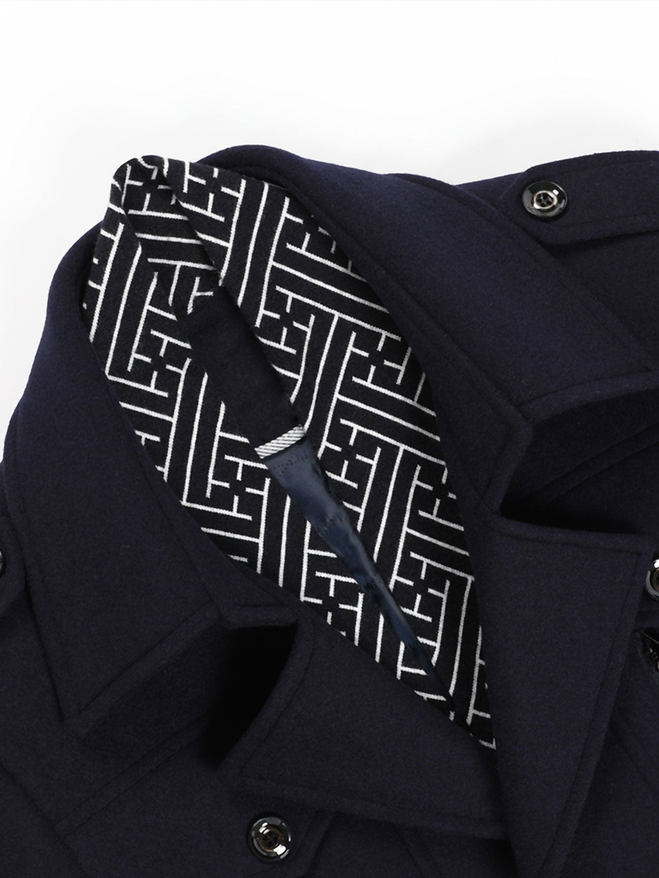 Quilted Lined Double Layer Detachable Scarf Neck Woolen Coat