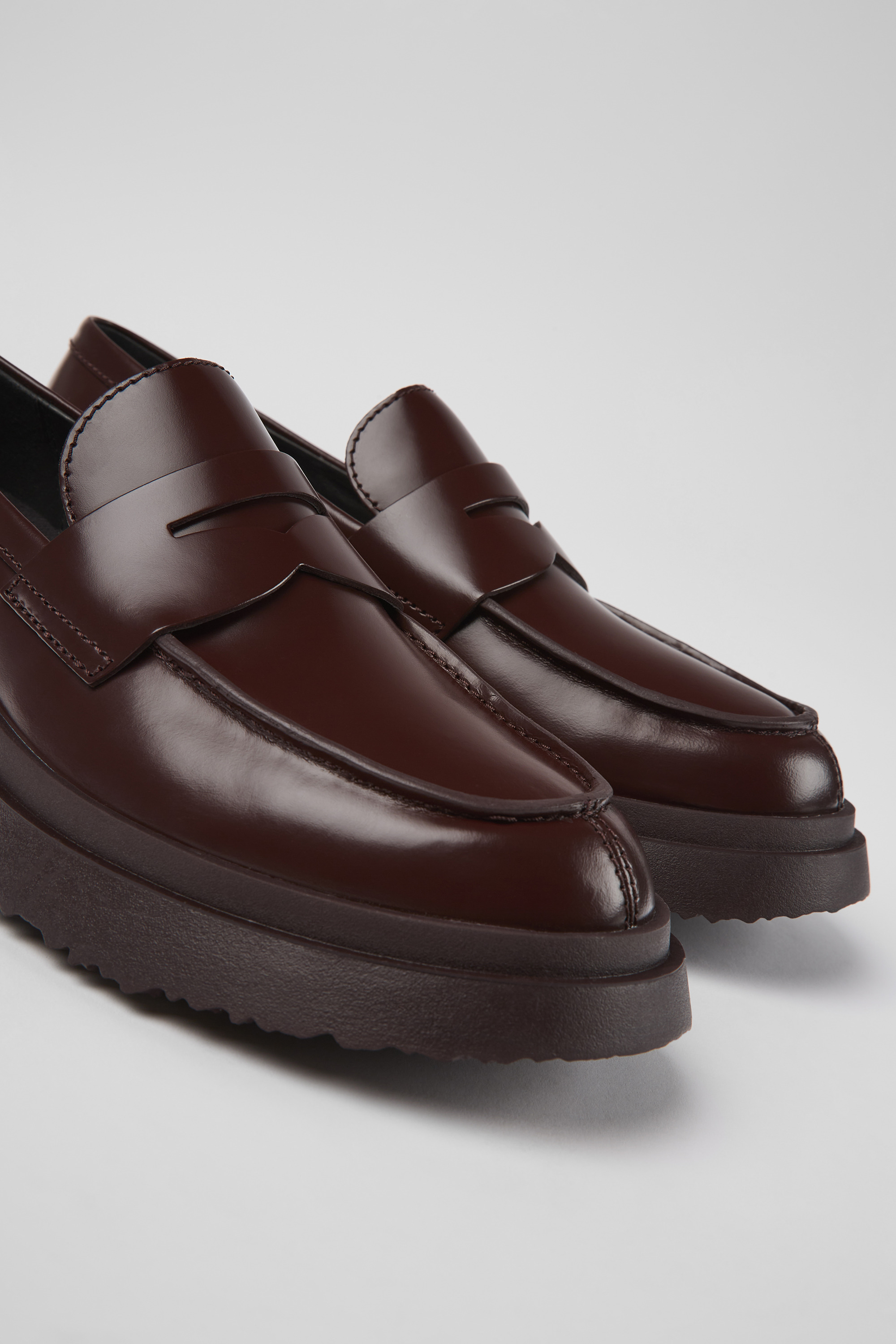 Walden - Burgundy leather loafers for women