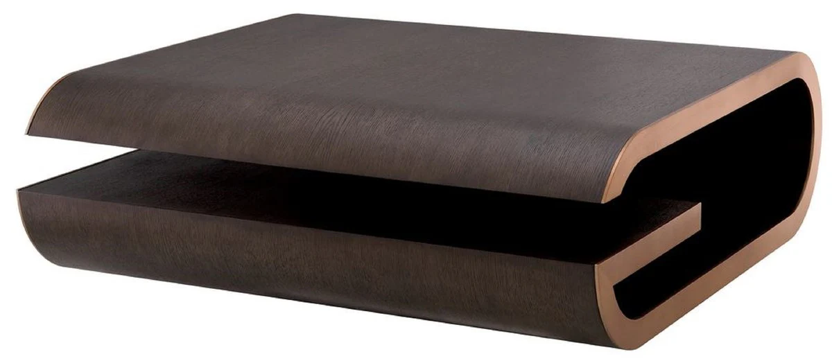 Casa Padrino mesa de centro de lujo moca / lat¨®n 100 x 100 x A. 33 cm - Mesa de sal¨®n de dise?o - Muebles de sal¨®n - Muebles de lujo - Muebles de dise?o - Interiores de lujo - Interiores de dise?o