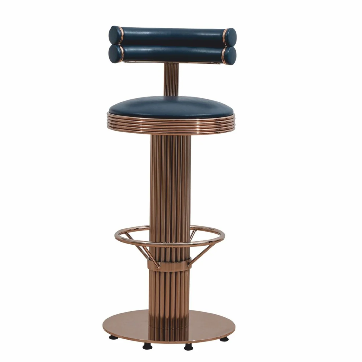 Casa Padrino silla de bar de lujo cobre / negro A. 96 cm