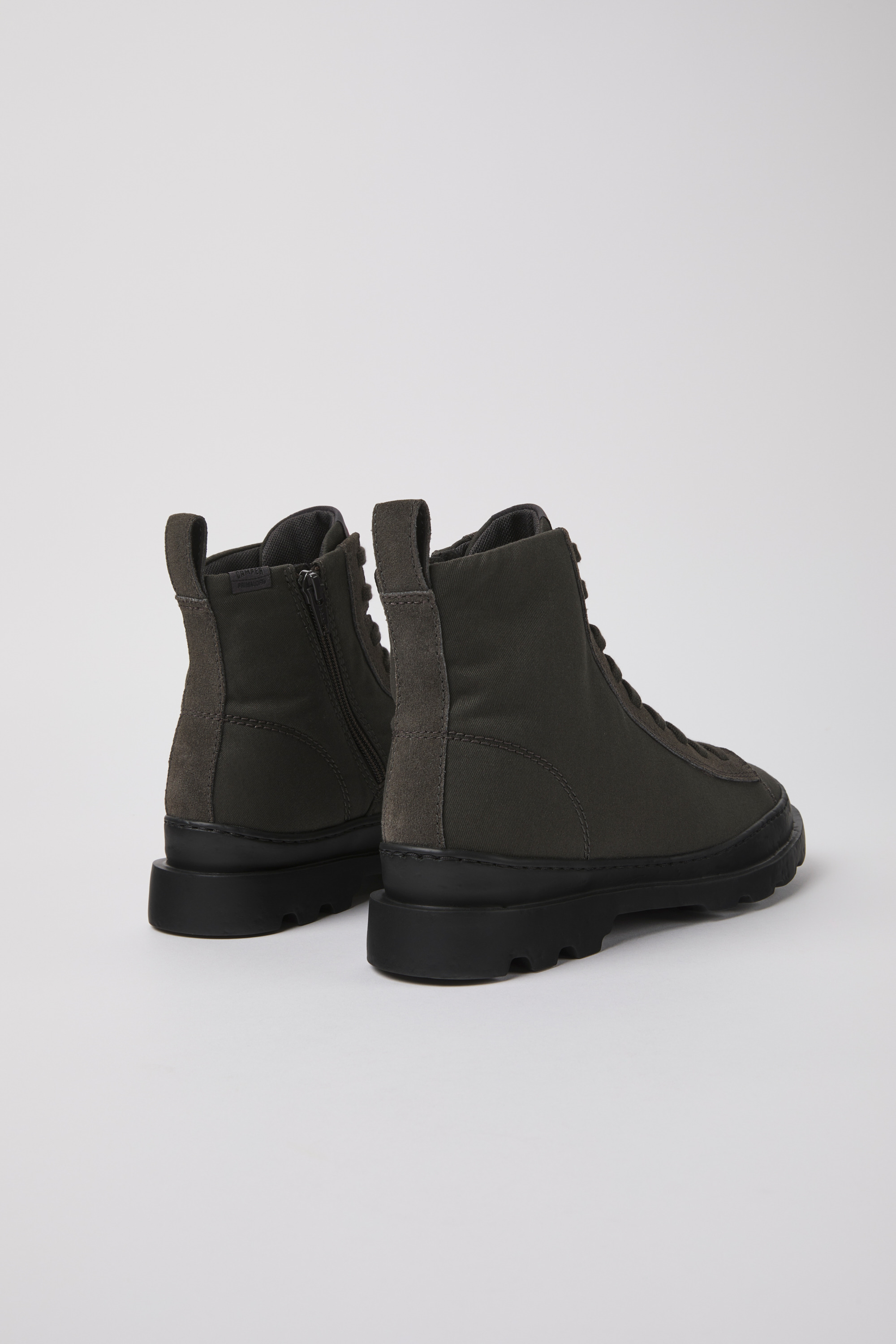 Brutus - Gray textile and nubuck ankle boots for women