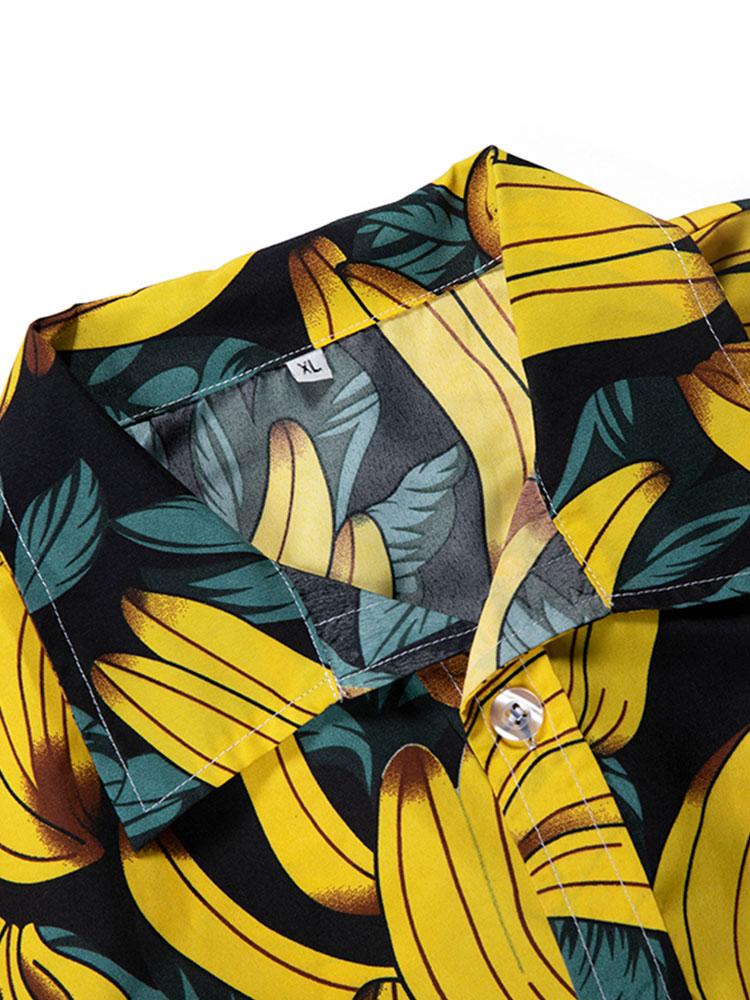 Banana Print Shirt & Banana Print Swim Shorts