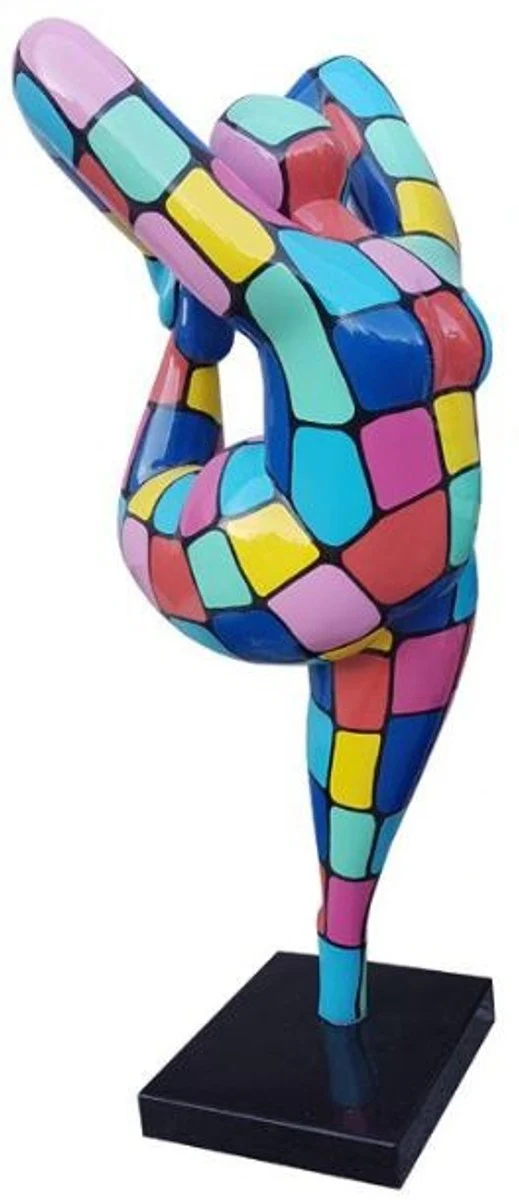 Casa Padrino escultura de diseño mujer acrobática multicolor A. 141 cm - Figura decorativa resistente a la intemperie - Escultura de decoración de jardín - Figura de Jardín
