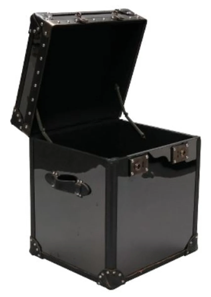 Casa Padrino Luxury Chest Black 49 x 44 x H. 57 cm - Handmade Chest in a Suitcase Look