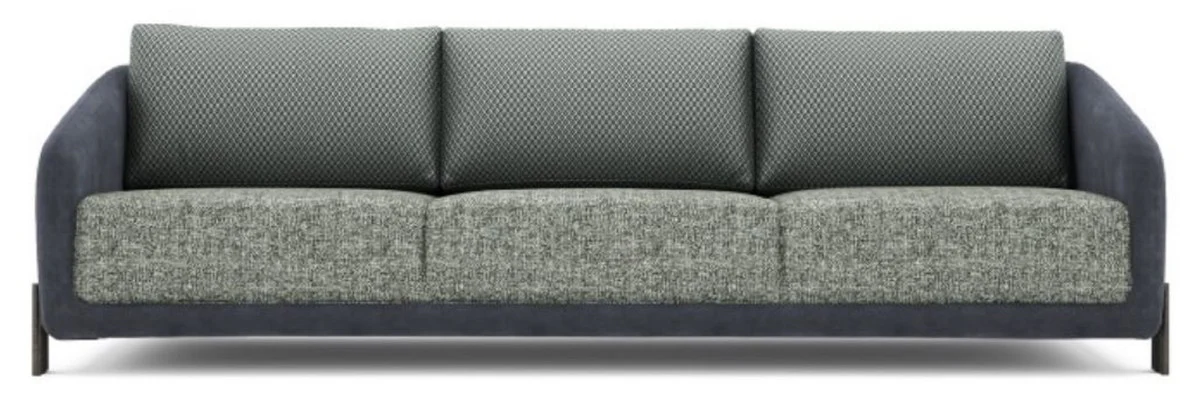 Casa Padrino sof¨¢ de lujo verde / azul / negro 255 x 86 x A. 75 cm - Sof¨¢ de sal¨®n - Sof¨¢ de hotel - Muebles de sal¨®n - Muebles de hotel - Interiores de lujo