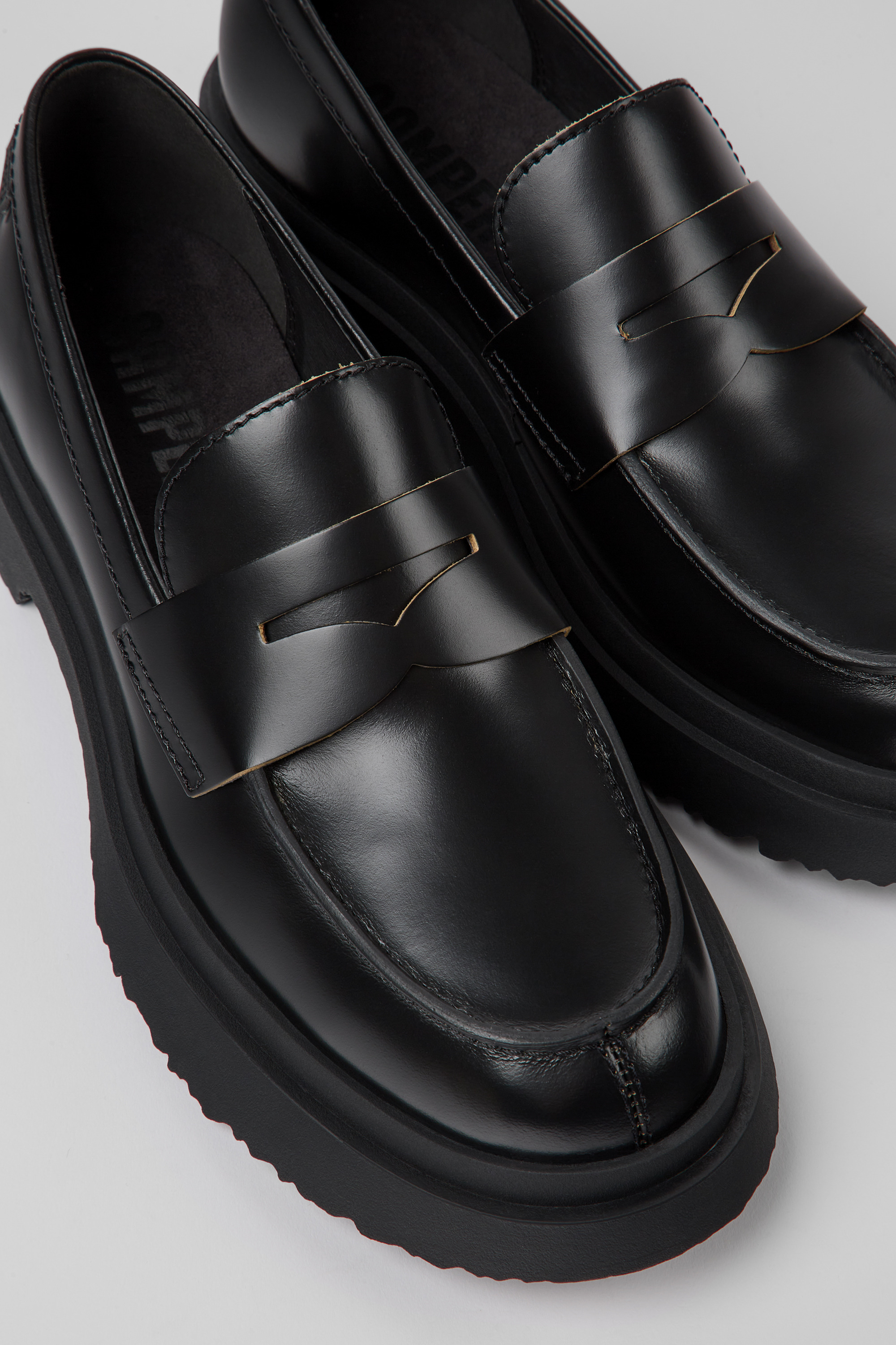 Walden - Black leather loafers for women