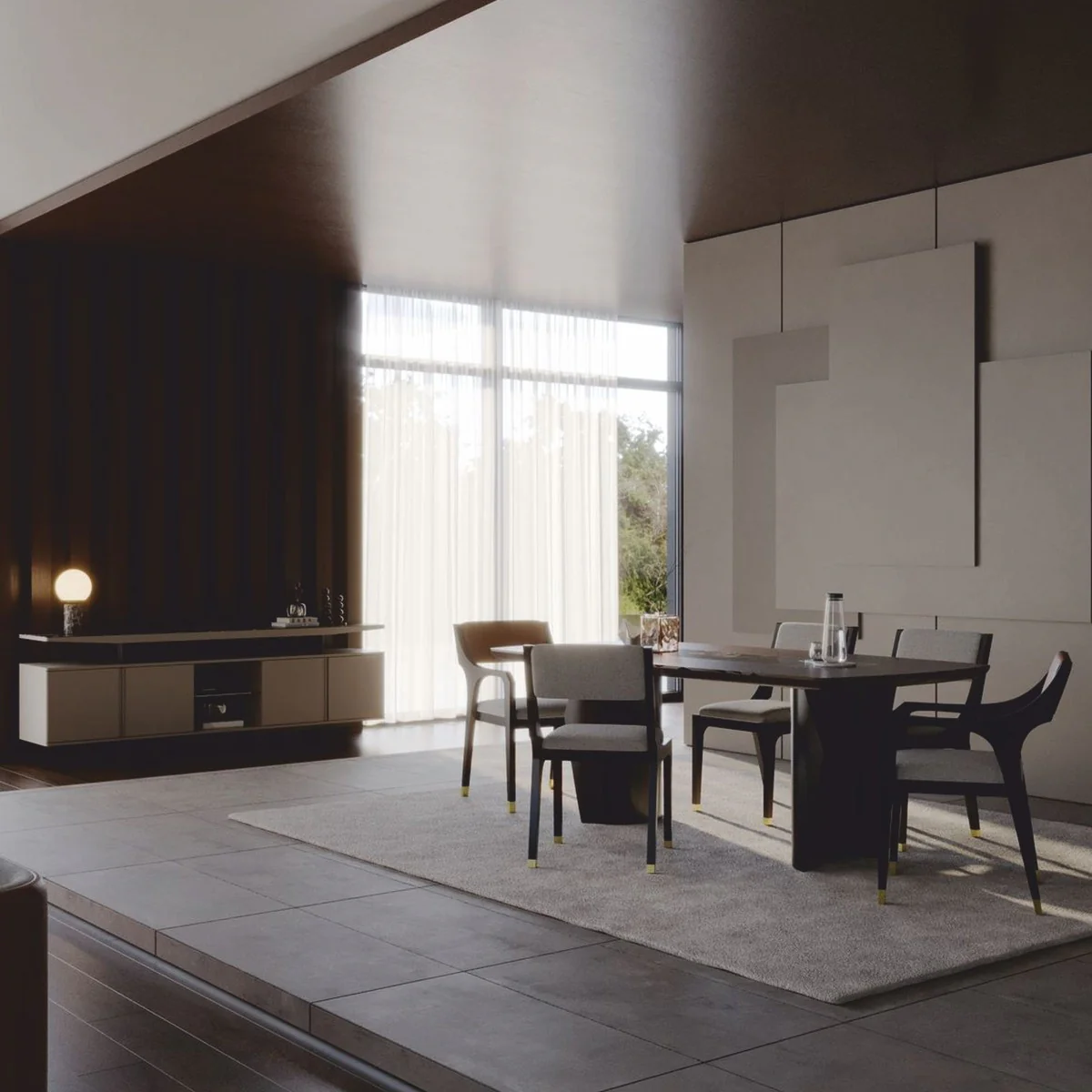 Casa Padrino conjunto de comedor de lujo - 1 mesa y 6 sillas - Muebles para hoteles y comedores