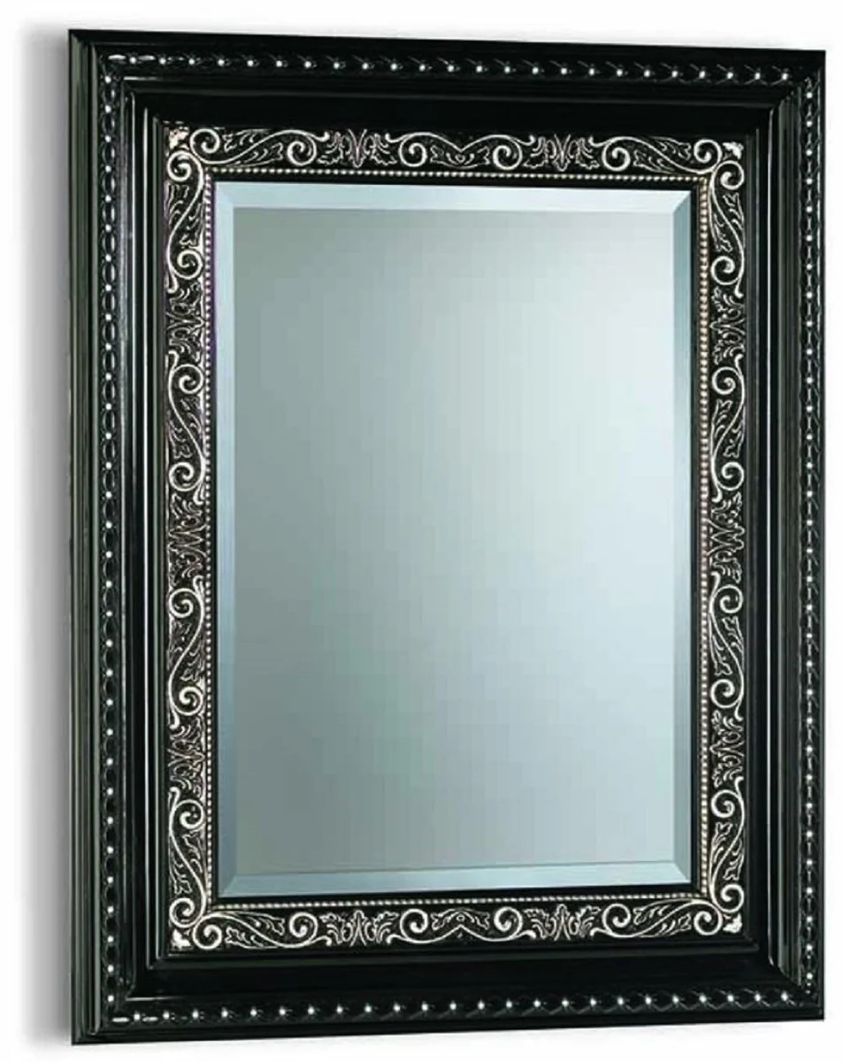 Casa Padrino espejo barroco de lujo con cristal negro / plata A. 140 cm - Hecho en Italia