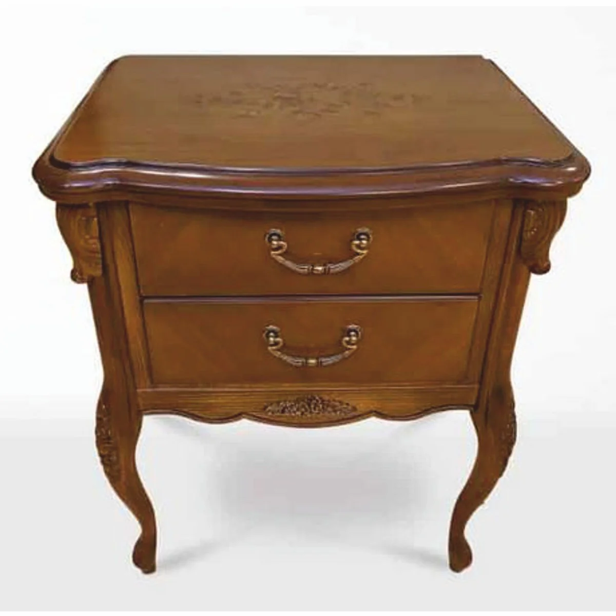 Casa Padrino mesita de noche barroco de lujo marrón A. 72,6 cm - Muebles de dormitorio barrocos