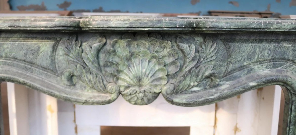 Casa Padrino marco de chimenea de m¨¢rmol barroco de lujo verde oscuro 150 x A. 120 cm