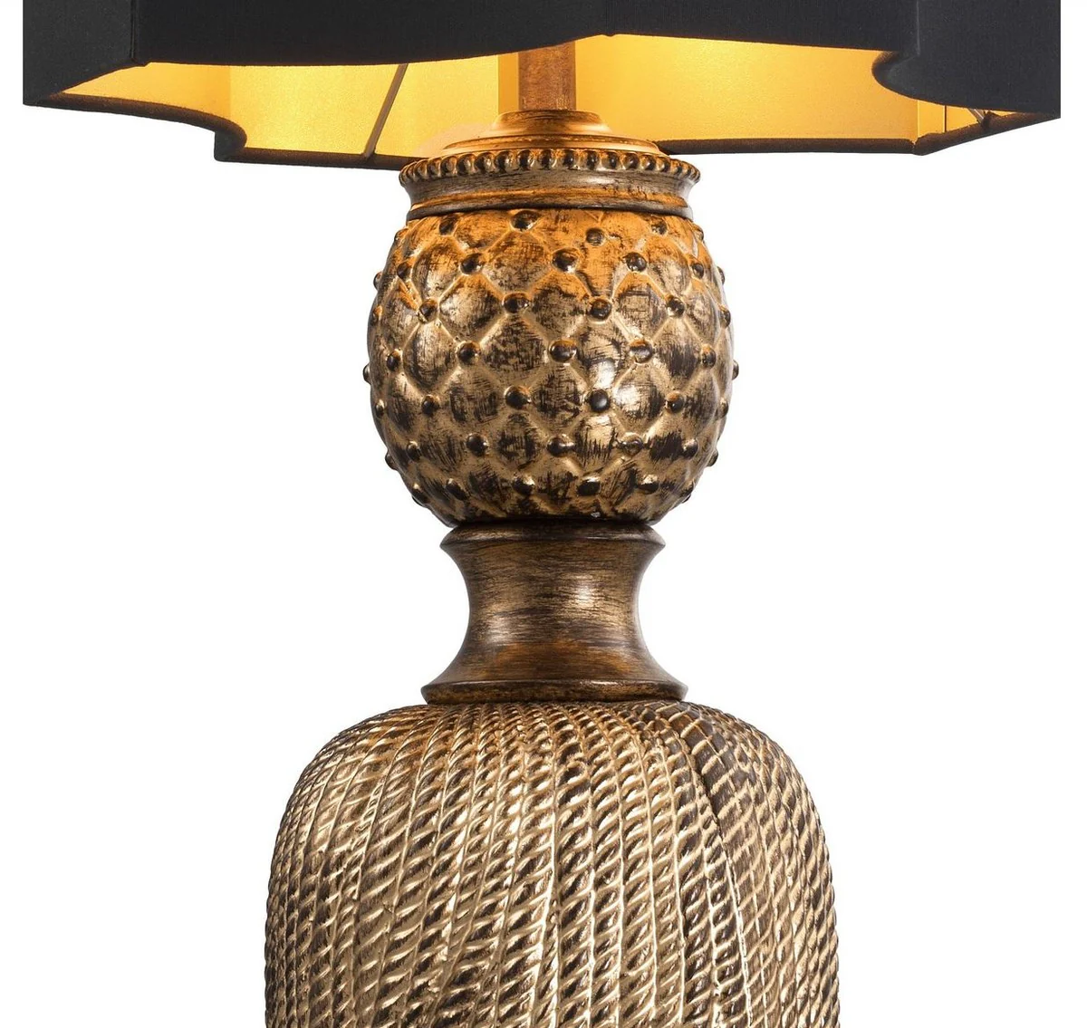 Casa Padrino lámpara de mesa de lujo oro / negro 30,5 x 30,5 x H. 96 cm - Lámpara de Sala de Estar - Calidad de Lujo