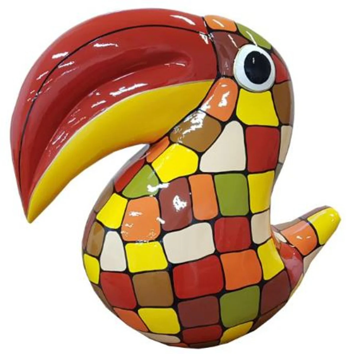 Casa Padrino figura decorativa de diseñador pájaro tucán colorido A. 65 cm - Escultura de decoración de sala de estar - Escultura de decoración de jardín