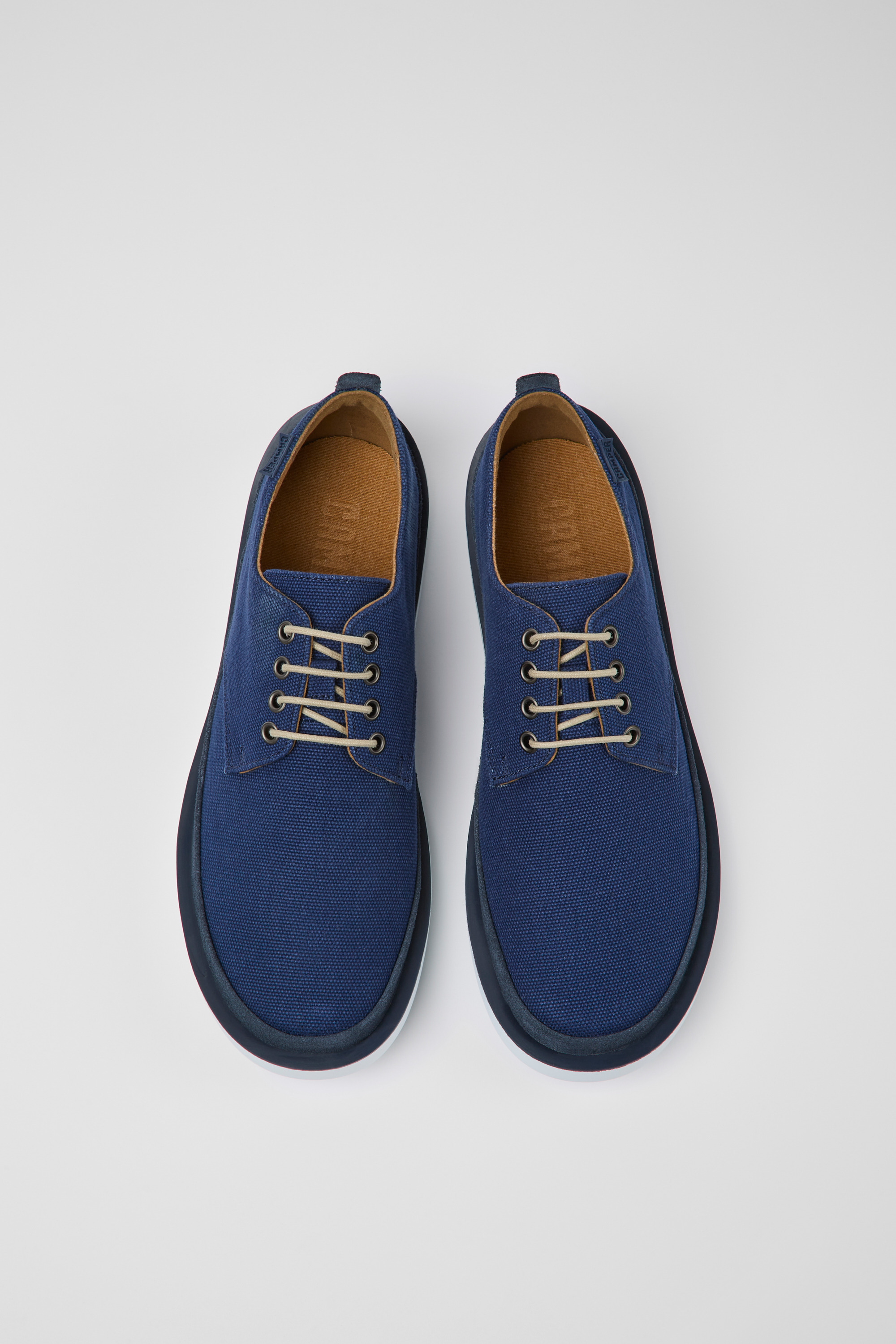Wagon - Blue textile and nubuck shoes for men