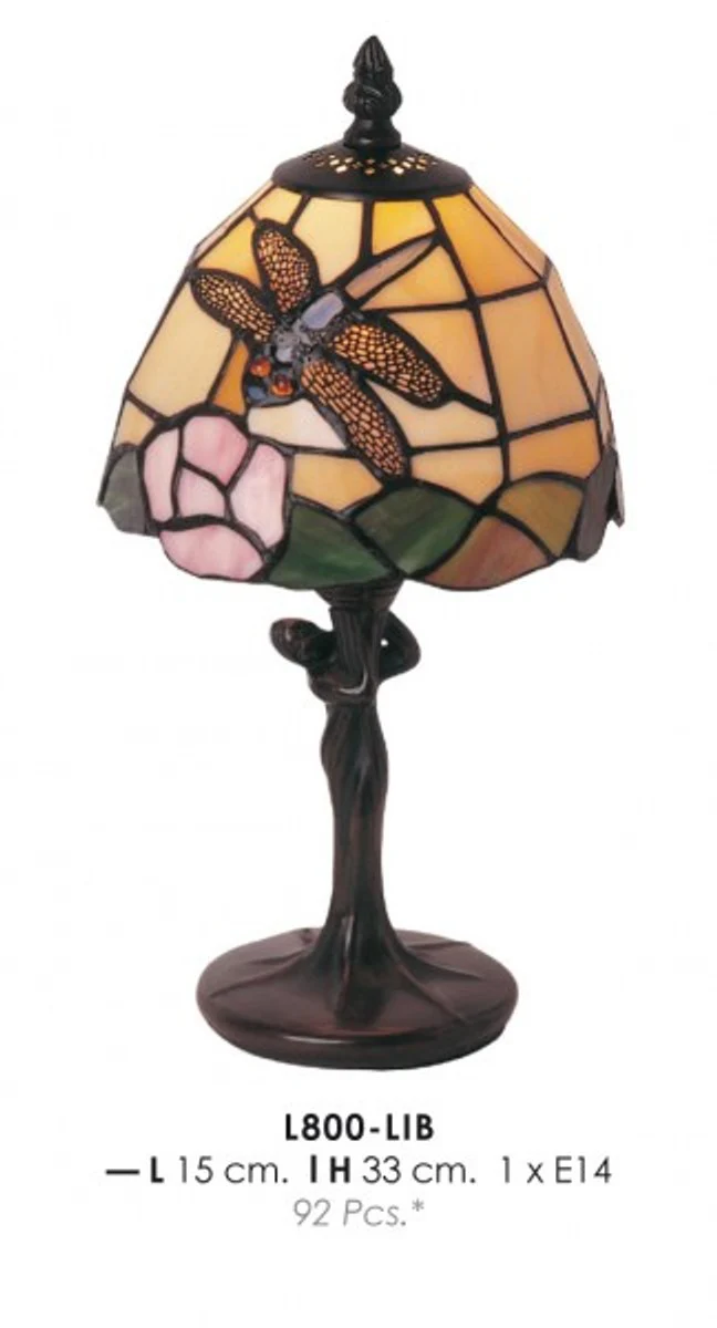 Casa Padrino l¨¢mpara de mesa Tiffany ? 15 x A. 33 cm - L¨¢mpara de Escritorio Tiffany