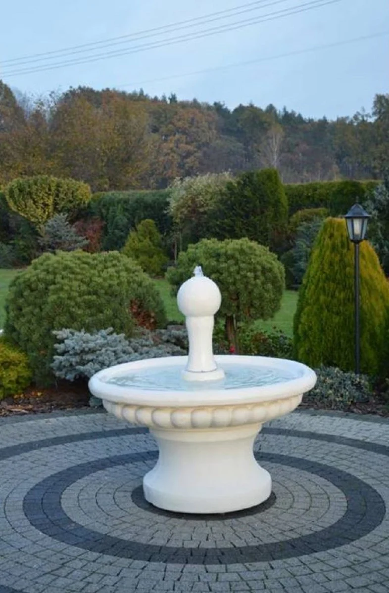 Casa Padrino fuente barroco blanco ? 120 x A. 129 cm - Magn¨ªfica fuente de jard¨ªn de estilo barroco - Fuente redonda de piedra para decoraci¨®n de jard¨ªn - Accesorios de decoraci¨®n de jard¨ªn barroco