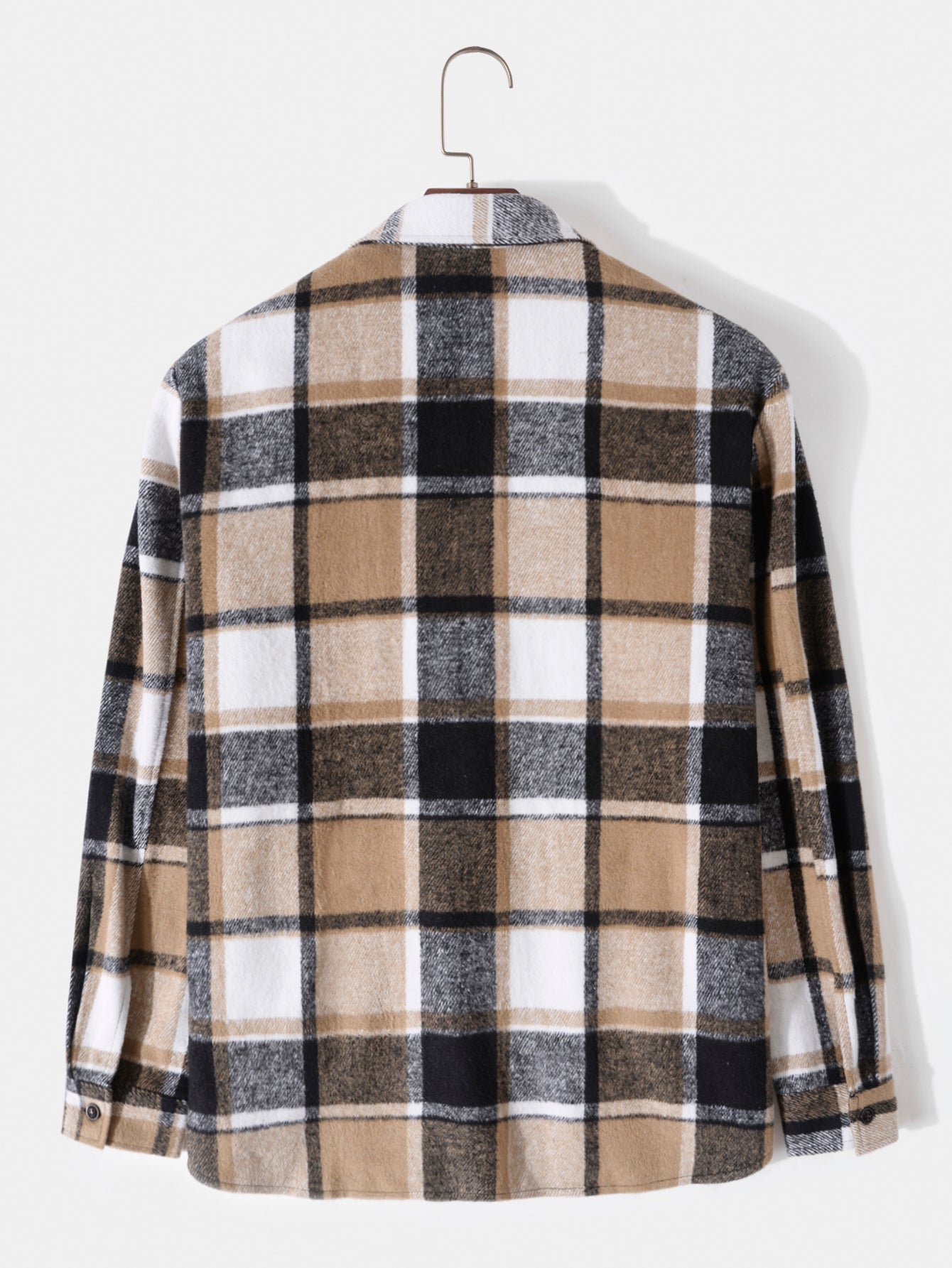 Long Sleeve Button Up Flannel Plaid Overshirt