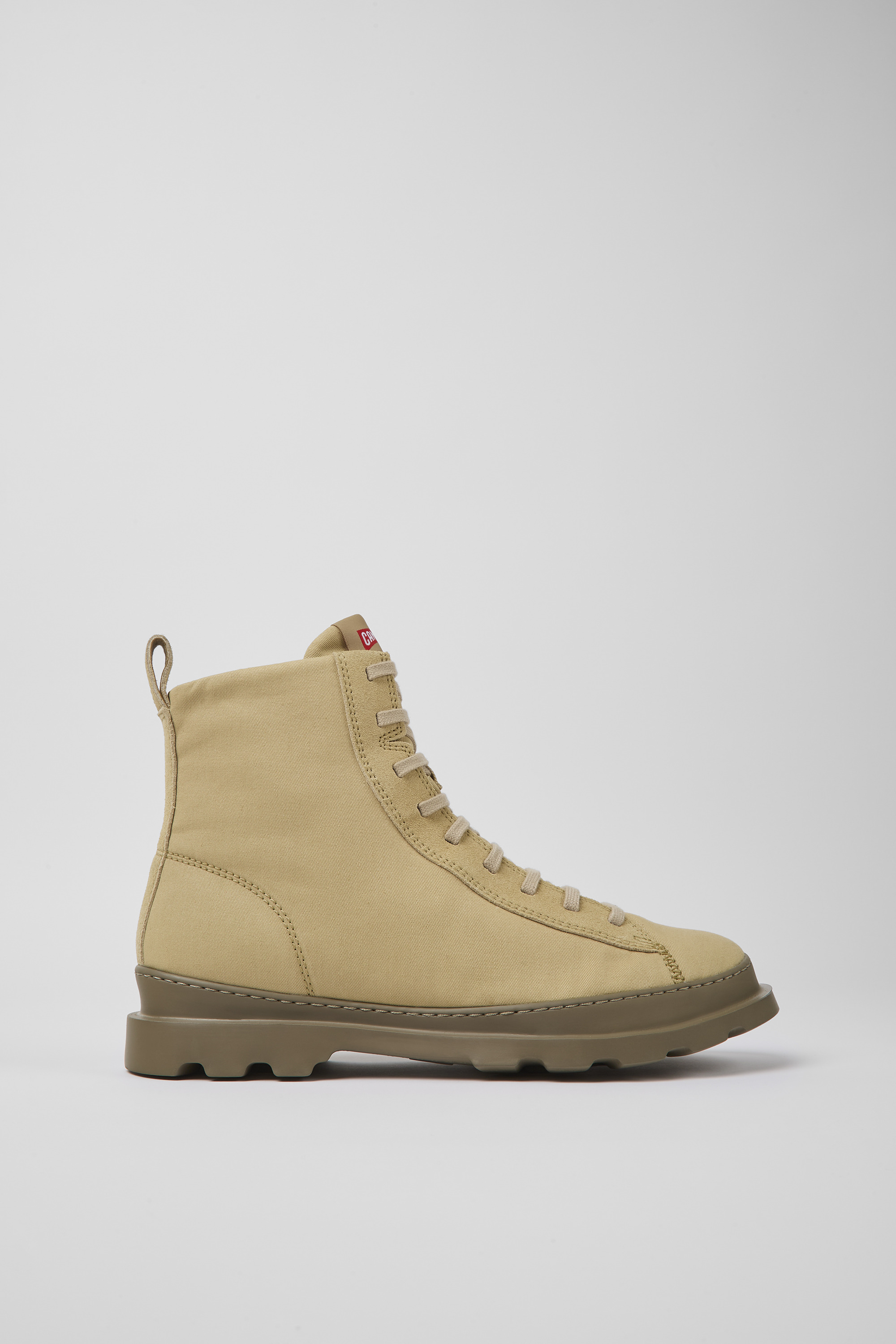 Brutus - Beige textile and nubuck ankle boots for men