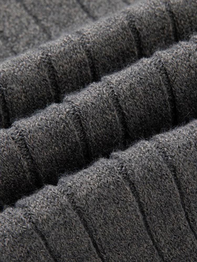 Braided Mock Neck Quarter Zip Sweater