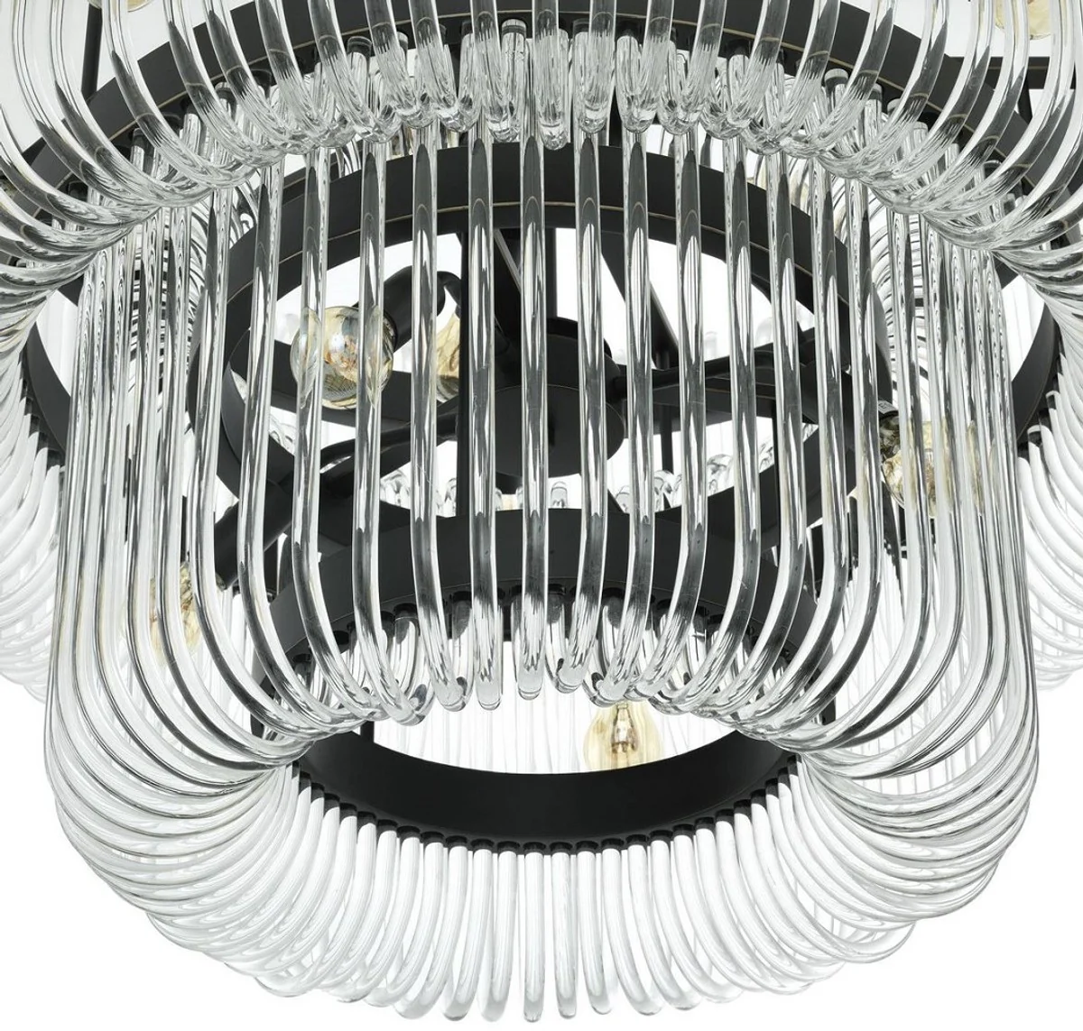 Casa Padrino araña de lujo bronce / vidrio transparente Ø 80 x H. 70 cm - Araña de Salón Redonda