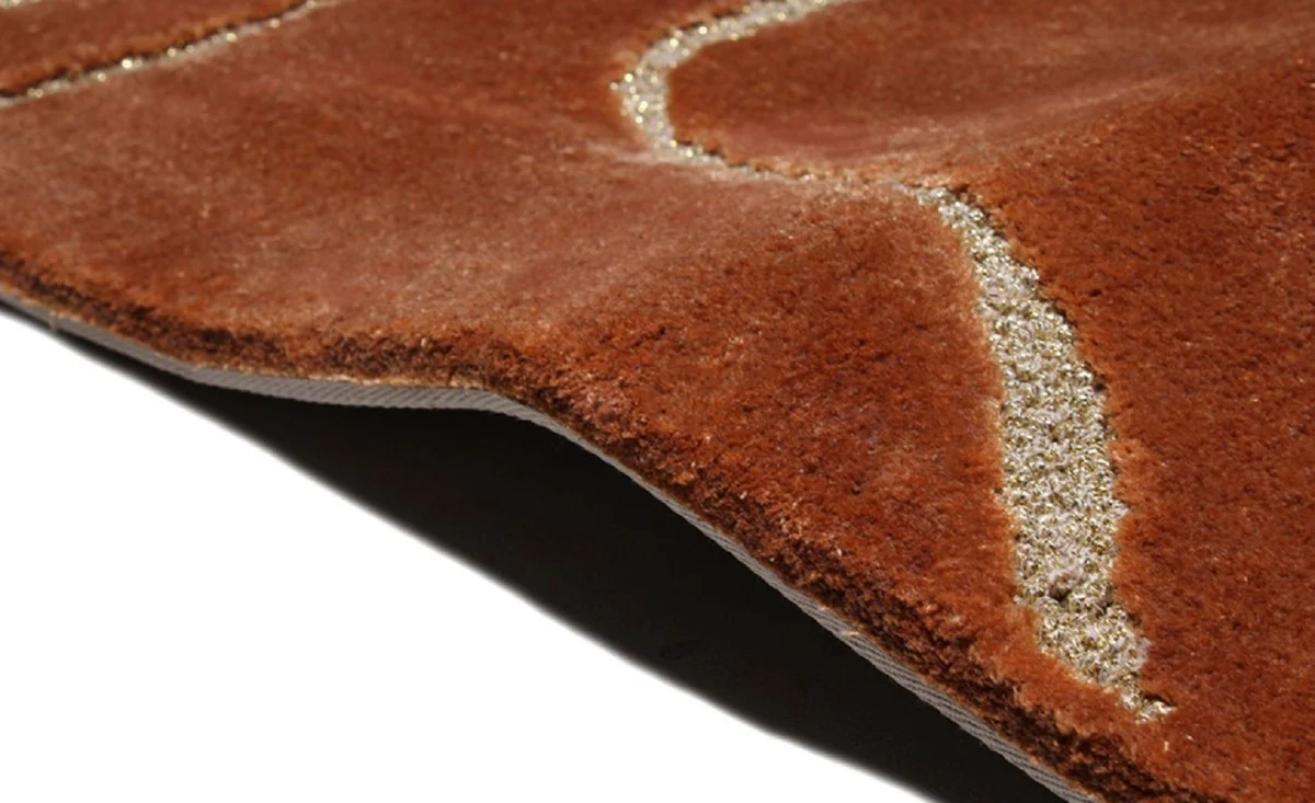 Casa Padrino alfombra de lujo marrón / crema 160 x 230 cm - Alfombra rectangular para salón - Alfombra moderna para dormitorio - Interior de lujo - Calidad de lujo