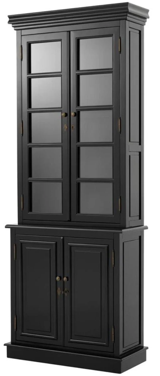 Casa Padrino Gabinete de Sala de Lujo Negro 90 x 38 x H. 230 cm - Edición Limitada