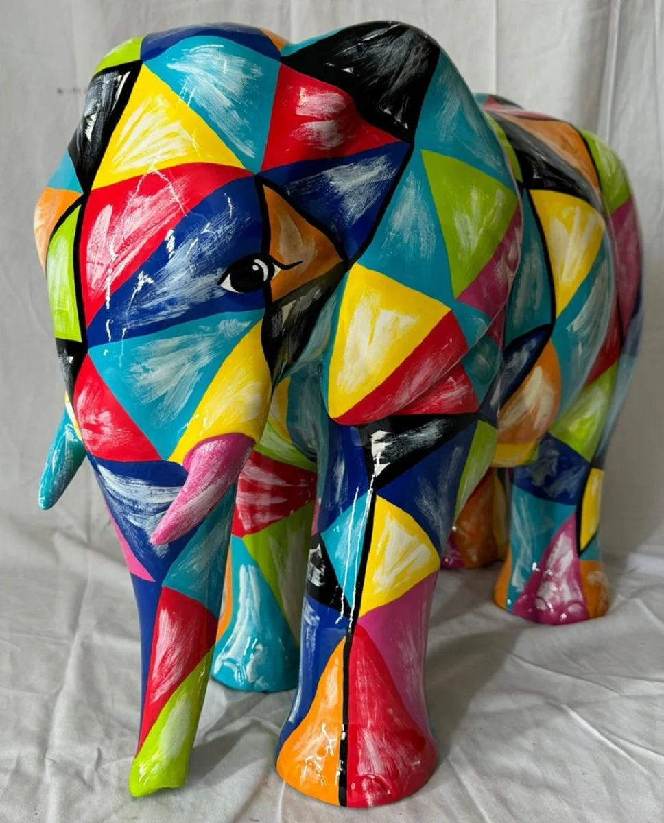 Casa Padrino escultura decorativa XXL elefante colorido 90 cm - Figura decorativa da jard¨ªn