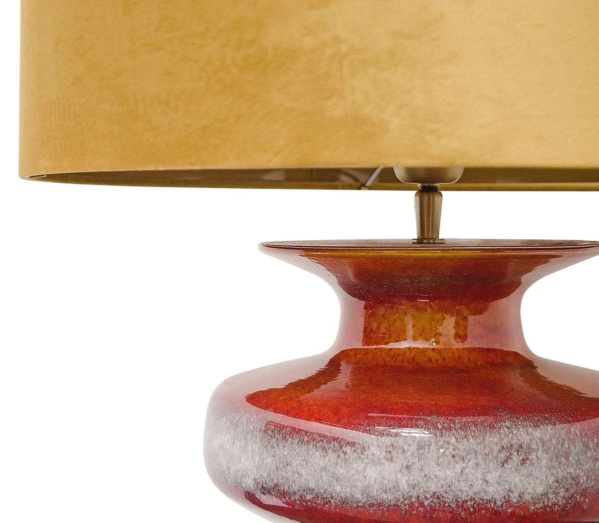 Casa Padrino l¨¢mpara de mesa de cer¨¢mica de lujo naranja / oro 45 x H. 117 cm - Calidad de Lujo